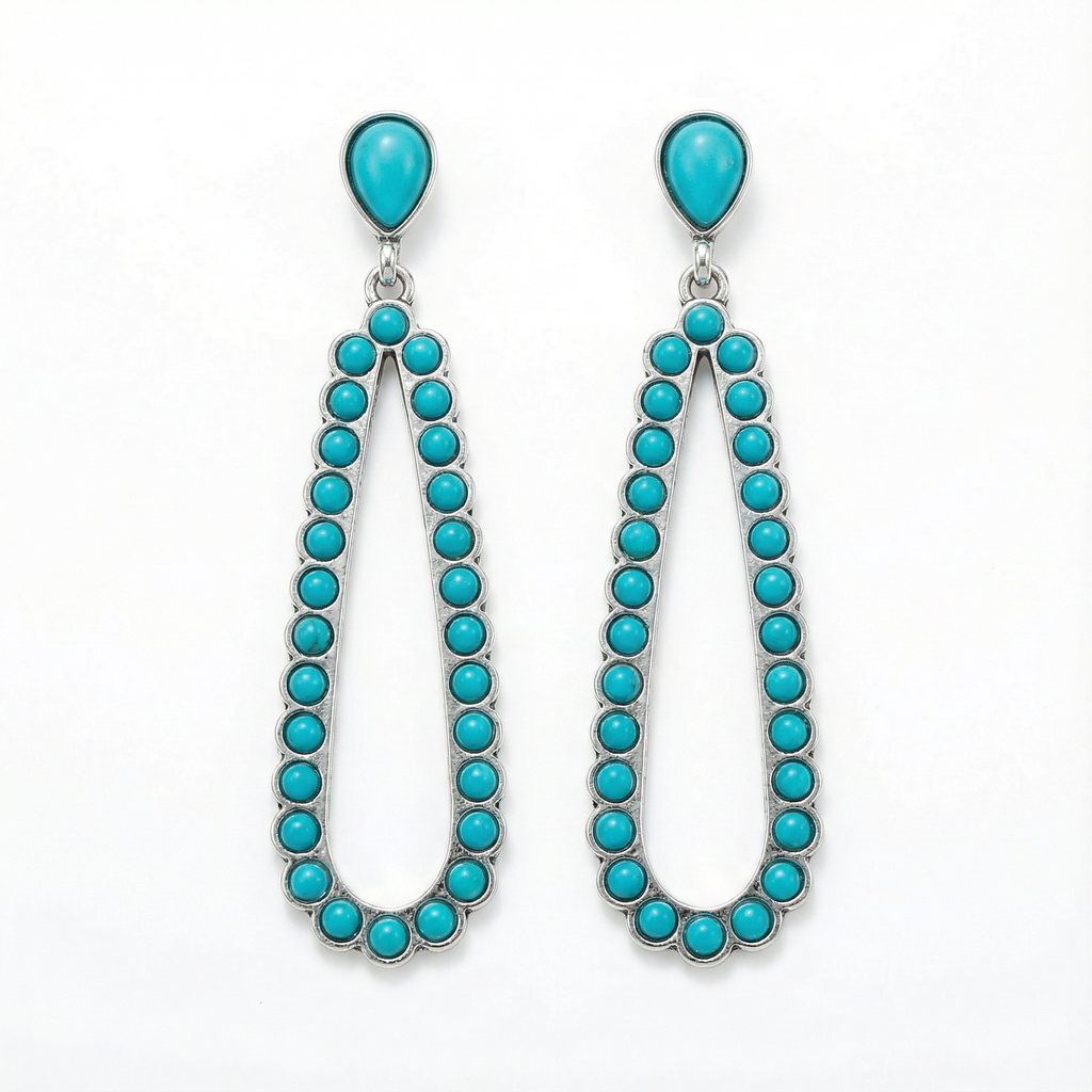 Boho Drop Turquoise Earrings