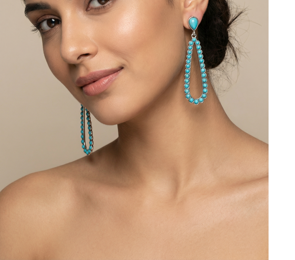 Boho Drop Turquoise Earrings