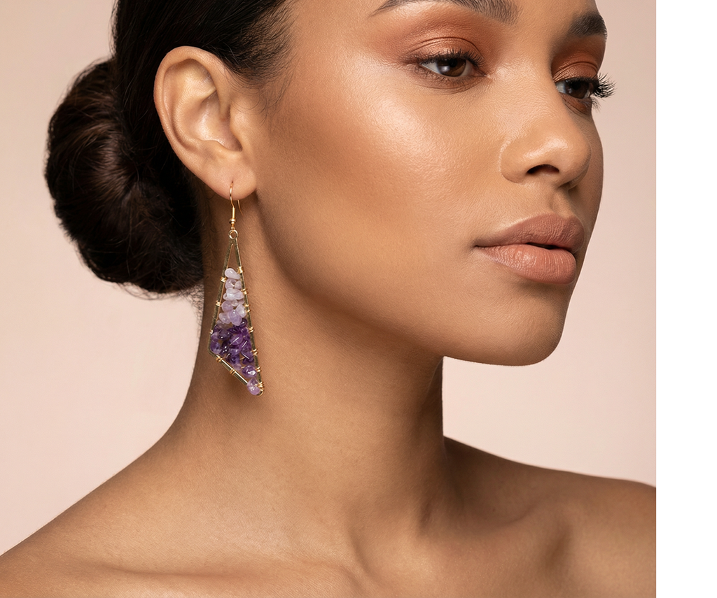 Boho-chic Amethyst Earrings