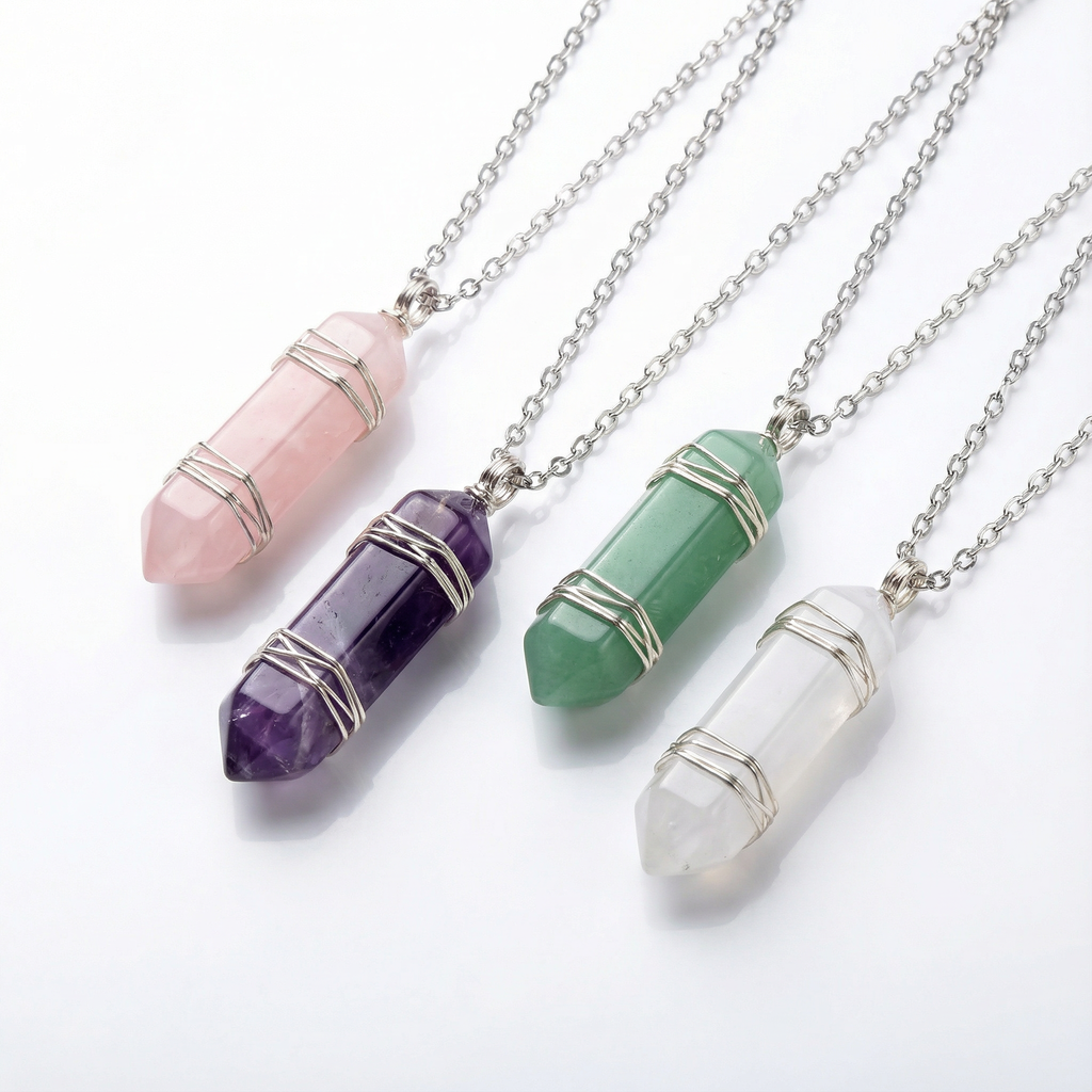 Crystal Pendant Healing Stone Necklace