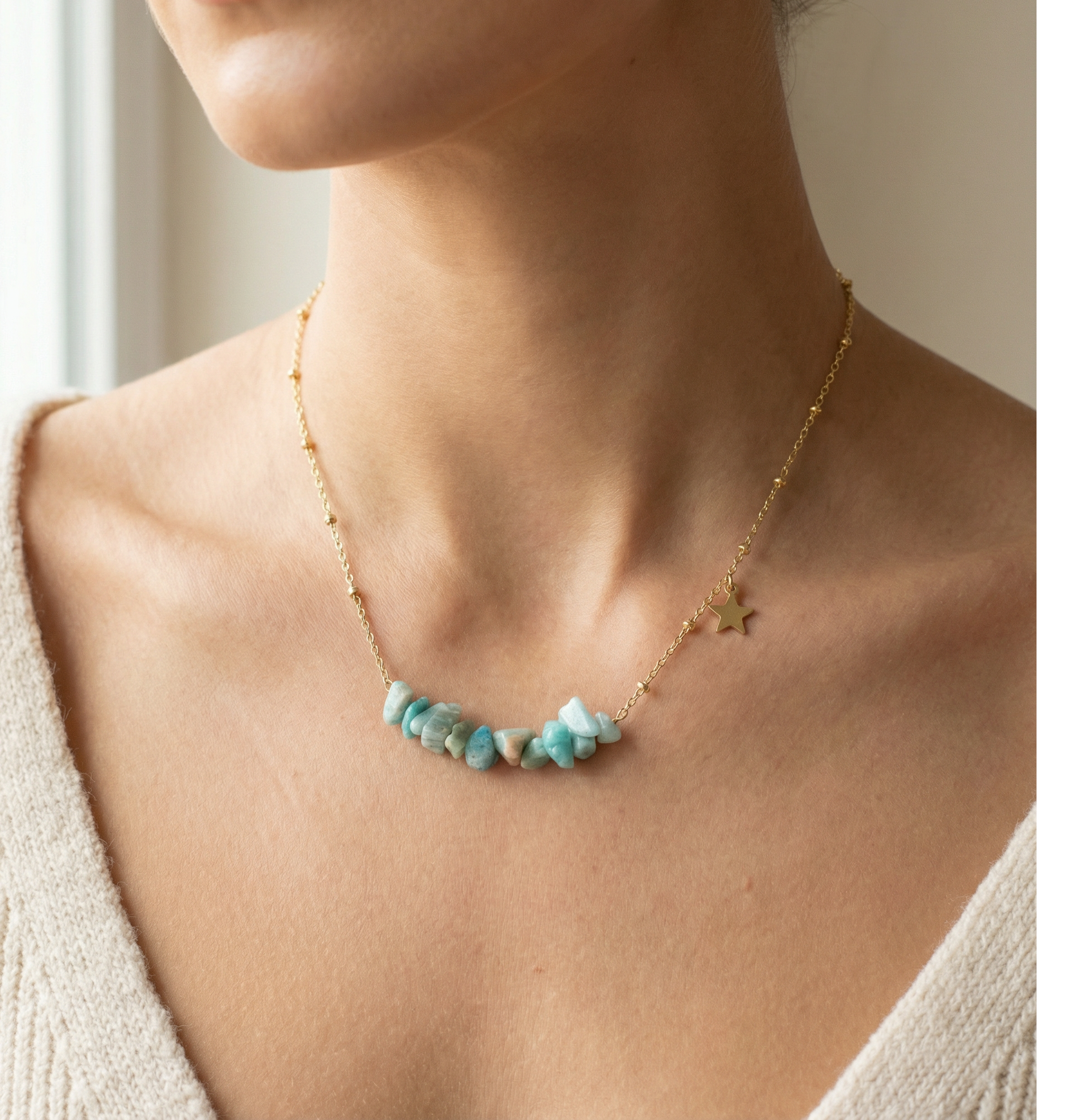 Gravel Pendant Natural Stone Necklace