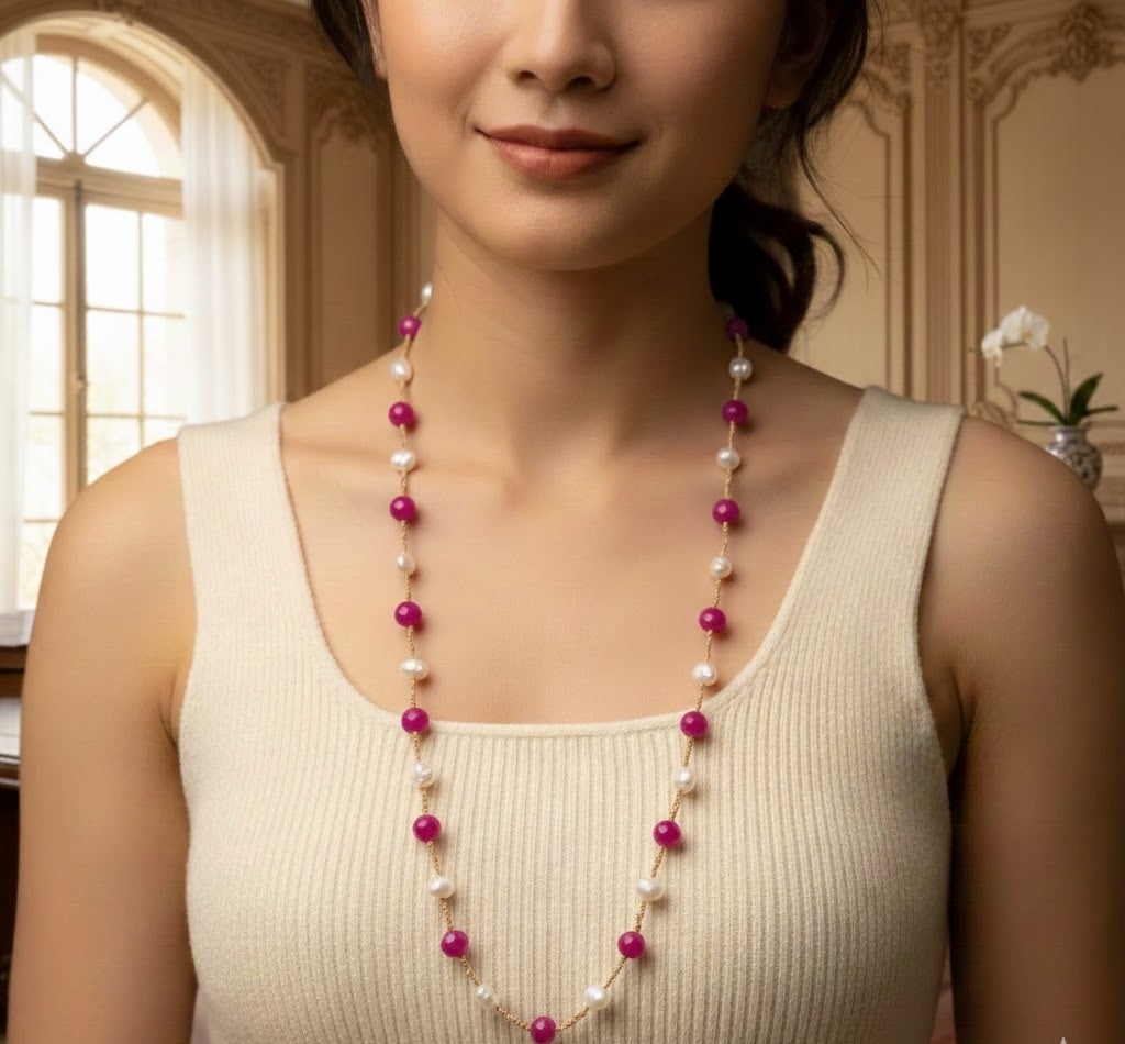 Purple Agate Knotted Necklace