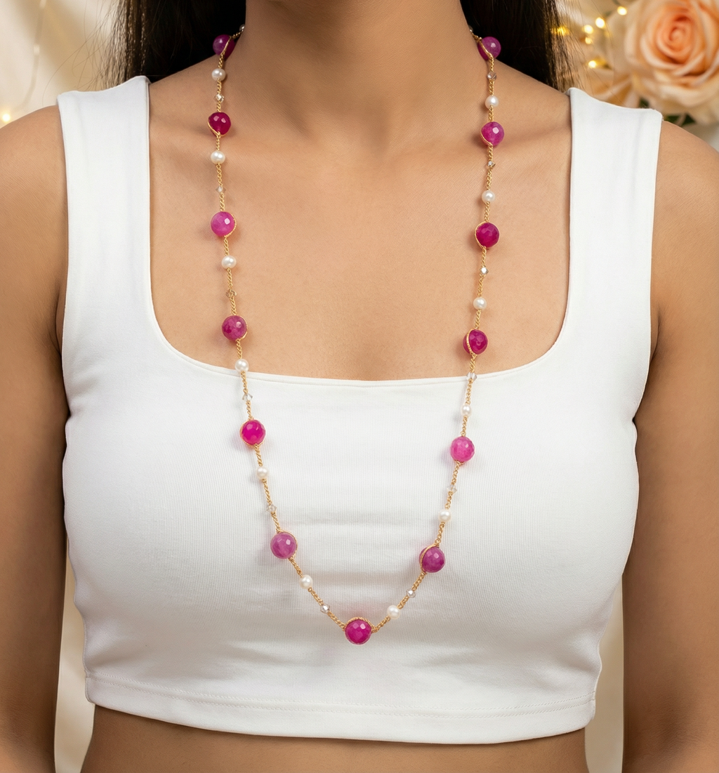 Purple Agate Knotted Necklace