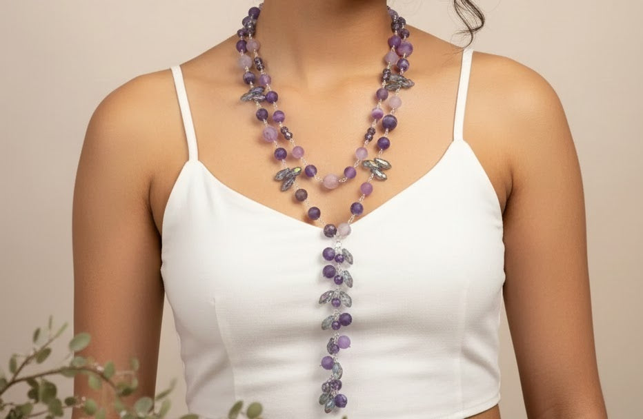 Amethyst Lariat Necklace
