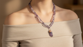 Amethyst Layered Necklace with Crystal Point Pendant