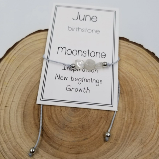 Birth Stone Bracelet with Card-June