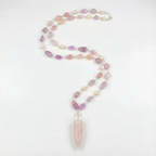 Kunzite and Rose Quartz Pendant Necklace