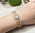Wire Wrapped Looped Peruvian Amazonite Bracelet