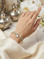 Wire Wrapped Looped Peruvian Amazonite Bracelet