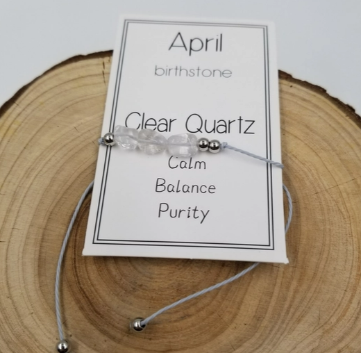 Birth Stone Bracelet with Card-April