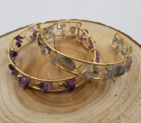 Hand Woven Copper Wire Natural Crystal Bracelet