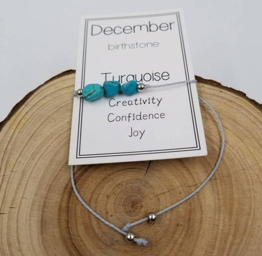 Birth Stone Bracelet with Card-December