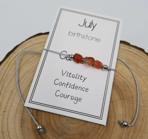 Birth Stone Bracelet with Card-July