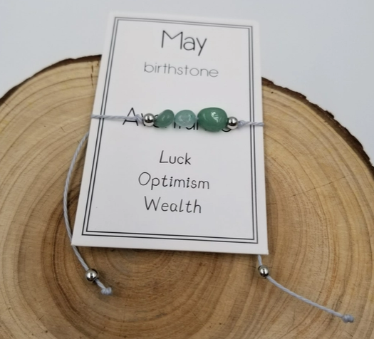 Birth Stone Bracelet with Card-May