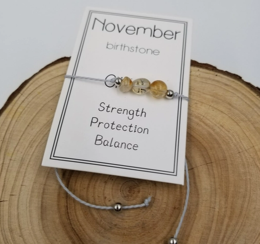 Birth Stone Bracelet with Card-November