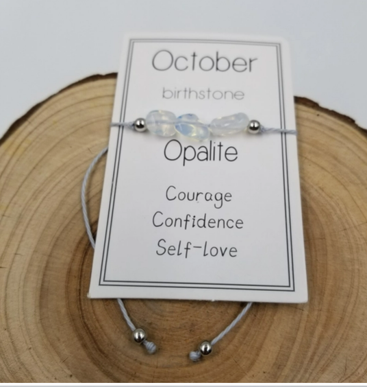 Birth Stone Bracelet with Card-October