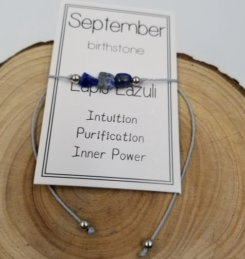 Birth Stone Bracelet with Card-September