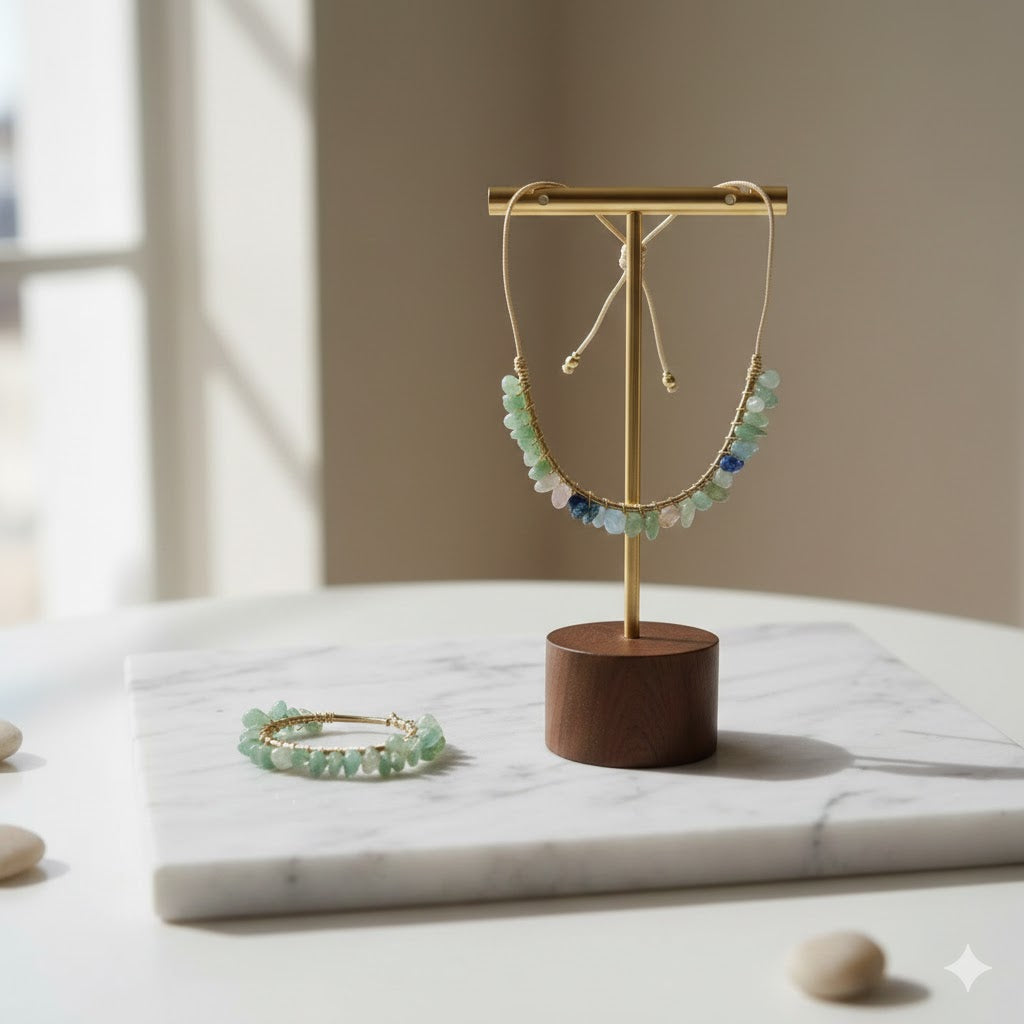 Natural Colored Crushed Stone Multi Chakra Bracelet