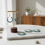 Natural Crushed Stone Hoop Earrings